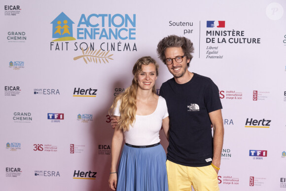 Alice Raucoules et son compagnon Augustin Petit, alias Gus (Illusionniste) - 6éme édition "Action Enfance fait son cinéma" au Grand Rex à Paris le 12 juin 2023. © Pierre Perusseau/Bestimage