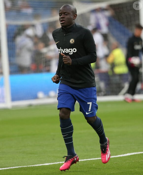 N'Golo Kanté - Match de Ligue Des Champions 2023 (LDC) "Real Madrid - Chelsea (2-0)" au stade Santiago Bernabeu, le 12 avril 2023.