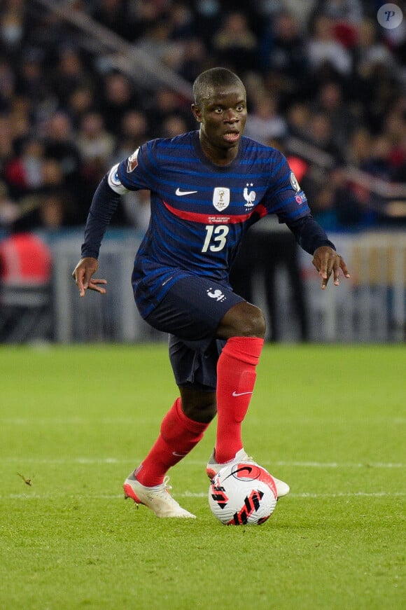 N'Golo Kanté lors du match de football de qualification pour la Coupe du monde 2022 entre la France et le Kazakhstan au stade Parc des Princes à Paris, France, le 13 novembre 2021. La France a gagné 8-0. © Federico Pestellini/Panoramic/Bestimage