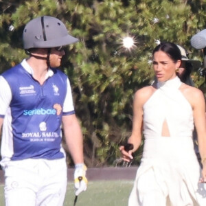 Le prince Harry et Meghan Markle lors d'un match de Polo à Miami en 2024