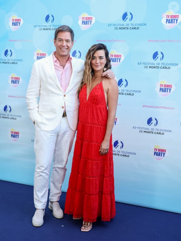 Michael Weatherly, Cote de Pablo (NCIS) pour la soirée du 1000ème épisode de "NCIS" autour d'un gateau au Neptune lors de la 63ème édition du Festival de television de Monte-Carlo, Monaco, le 15 juin 2024. © Denis Guignebourg/BestImage 