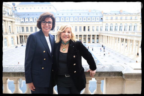 Exclusif - Rachida Dati, Nicoletta - R.Dati, ministre de la Culture, remet les insignes de Commandeur de l'ordre des Arts et des Lettres à Nicoletta au ministère de la Culture à Paris le 18 juin 2024. © Alain Guizard / Bestimage 