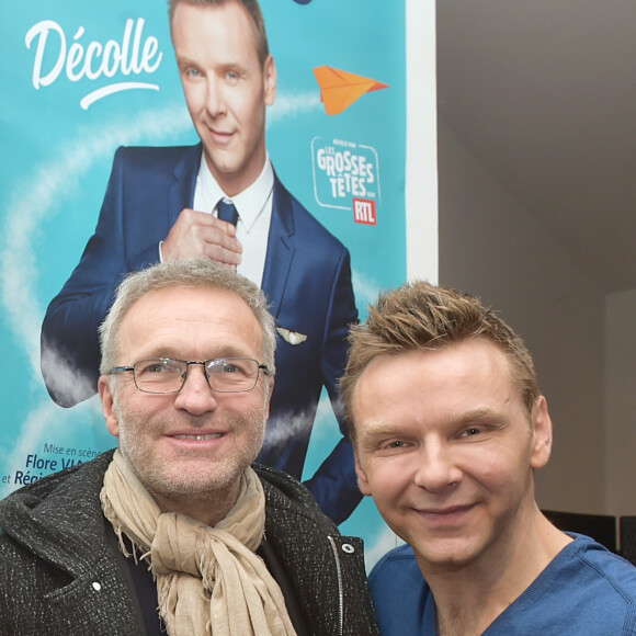 Laurent Ruquier et JeanFi Janssens au cocktail après la générale du spectacle "JeanFi (Janssens) Décolle" à l'Alhambra à Paris, le 7 décembre 2017. © Giancarlo Gorassini/Bestimage 