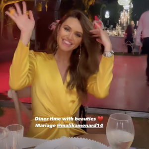 Sur les images dévoilées par le maquilleur Arnaud Sol Dourdin, on découvre aussi Diane Leyre, Miss France 2022, participer à la cérémonie qui semblait des plus féériques
Mariage de Malika Ménard, Instagram