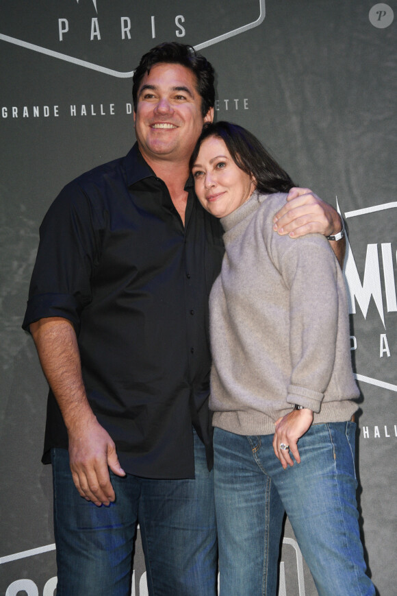 L'acteur Dean Cain et l'actrice Shannen Doherty après une conférence organisée en leur honneur lors du Comic Con Paris 2018 qui s'est tenue à La Grande Halle de La Villette à Paris, le 27 octobre 2018. Mireille Ampilhac/ABACAPRESS.COM