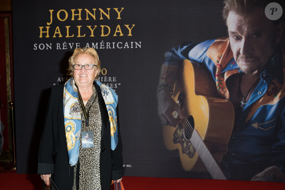 Elyette Boudou "Mamie Rock" - Projection au Grand Rex à Paris des documentaires "Johnny USA" et "A nos promesses" à l'occasion de la Journée Spéciale Johnny, son rêve américain. Le 21 octobre 2020 © Jacovides-Moreau / Bestimage