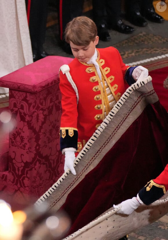 Photo d'archives datée du 06/05/23 du prince George lors de la cérémonie de couronnement du roi Charles III et de la reine Camilla à l'abbaye de Westminster, à Londres.