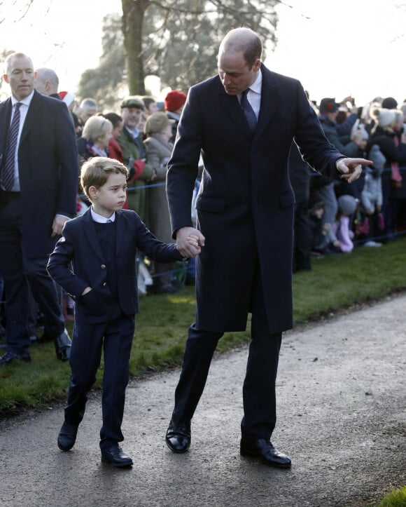 Le duc de Cambridge et le prince George assistent au service religieux du matin de Noël à l'église St Mary Magdalene à Sandringham, Norfolk, Royaume-Uni, mercredi 25 décembre 2019. Photo par Click News And Media/ABACAPRESS.COM