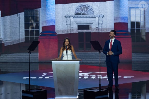 Kai Madison Trump, la fille de Donald J. Trump Jr., prend la parole à la Convention nationale républicaine à Milwaukee, Wisconsin, au Fiserv Forum, mercredi 17 juillet.