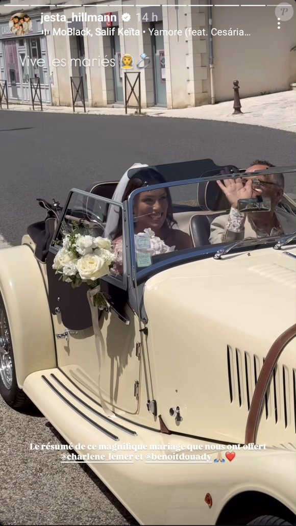 Charlène arrivant à son mariage le 20 juillet 2024