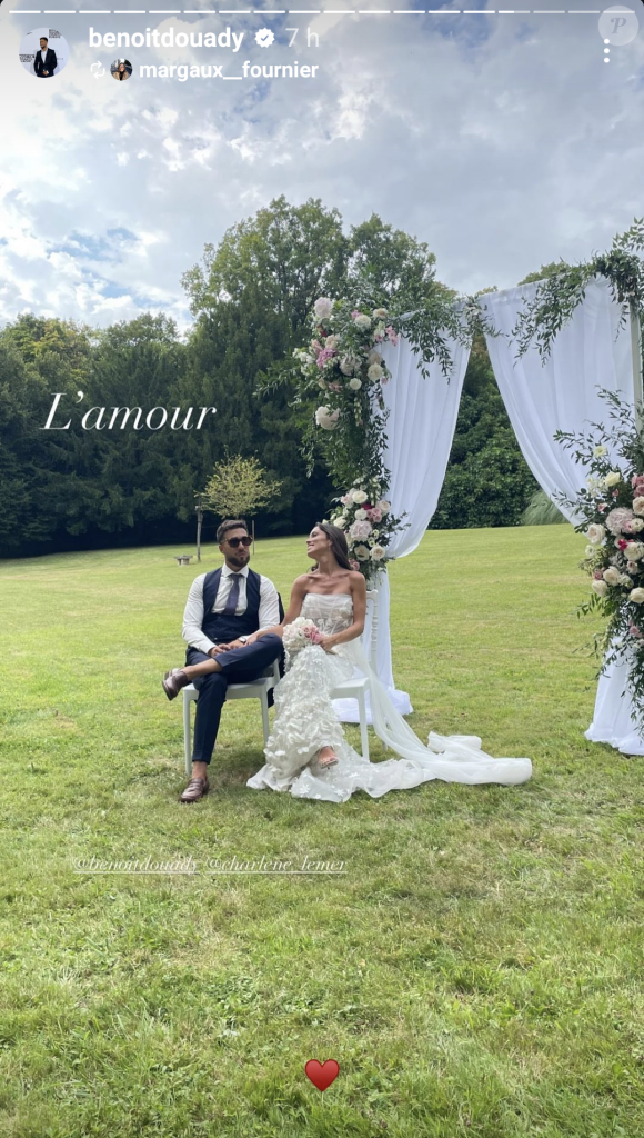 Charlène et Benoit pendant leur mariage, le 20 juillet 2024