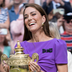 La princesse Catherine de Galles lors de la finale Hommes du tournoi de tennis de Wimbledon. Le 14 juillet 2024