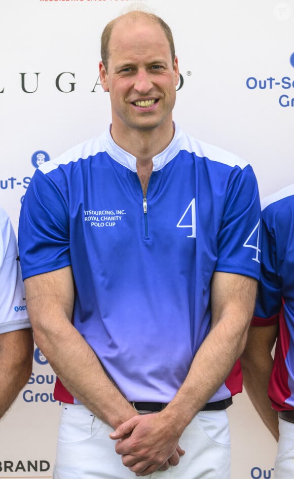 Le prince William de Galles lors du match caritatif de polo "Royal Charity Polo Cup" au Guards Polo Club à Windsor. Le 12 juillet 2024 © Cover Images / Zuma Press / Bestimage 