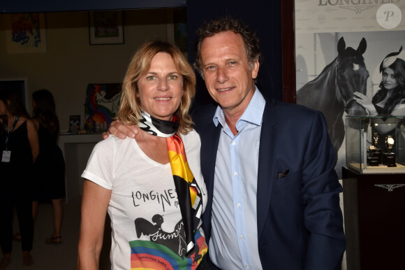 Exclusif - Charles Berling et Virginie Coupérie-Eiffel au Longines Paris Eiffel Jumping au Champ de Mars à Paris. Le 5 juillet 2018 © Perusseau-Veeren / Bestimage