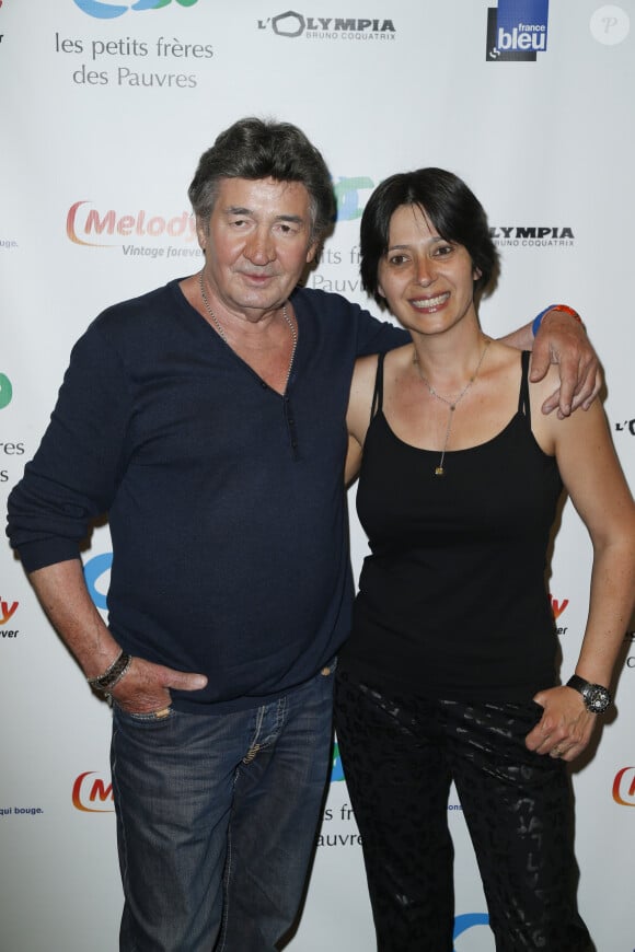 Pascal Danel et son épouse Florence - Concert à l'occasion des 70 ans de l'association "les petits frères des pauvres" à l'Olympia à Paris le 23 mai 2016 © Christophe Aubert via Bestimage