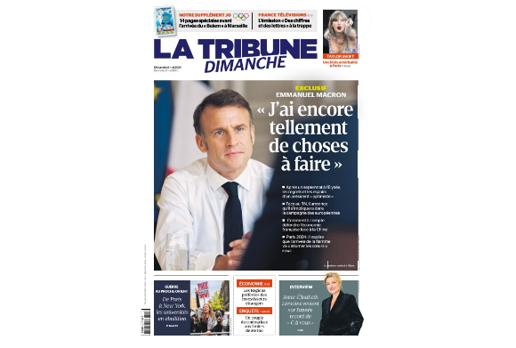 Une de "La tribune du dimanche" du 5 mai 2024