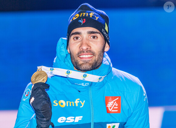 Martin Fourcade (FRA) remporte la médaille d'or sur l'épreuve du 20km individuel messieurs aux Championnats du monde de Biathlon 2020 à Antholz Anterselva, le 19 février 2020. © Imago / Panoramic / Bestimage