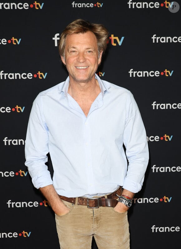 Laurent Delahousse au photocall pour la conférence de presse de rentrée de France TV à la Grande Halle de la Villette à Paris, France, le 11 juillet 2023. © Coadic Guirec/Bestimage