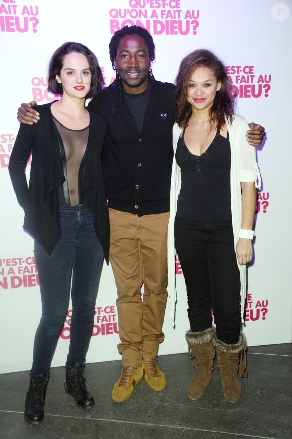 Noémie Merlant, Noom Diawara et Wendy Nieto - Soirée du film "Qu'est ce qu'on a fait au Bon Dieu?" au Showcase à Paris, le 8 décembre 2014.