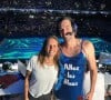 Camille Lacourt en robe à paillettes sur France 2 suite à un pari de Laure Manaudou. Instagram le 2 août 2024.