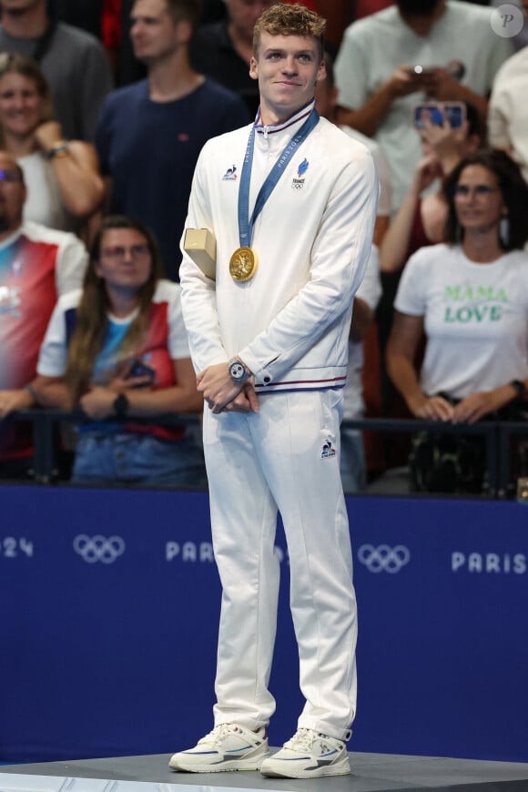 Léon Marchand avec sa quatrième médaille d'or aux Jeux Olympiques de Paris le 2 août 2024  (Credit Image: © Mickael Chavet/ZUMA Press Wire)