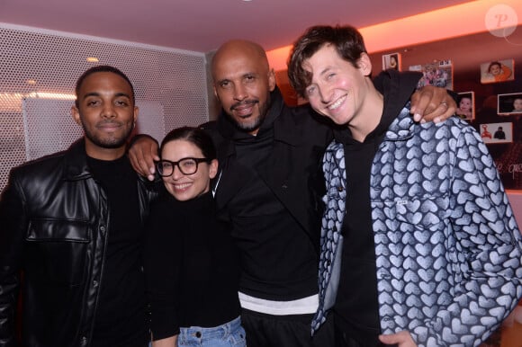 Exclusif - Chris Camalon, Lucie Bernardoni, Joël Bouraïma, Stanislas Souffoy-Rittner - Ahcène (ex-candidat de la star Academy 2022) lors de sa release party au Break à Paris le 2 novembre 2023. © Rachid Bellak / Bestimage