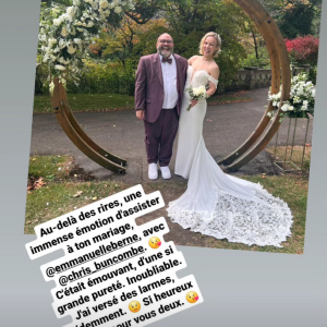 Le journaliste sportif Yoann Riou faisait partie des invités
Mariage d'Emannuelle Berne et Chris Buncombe.