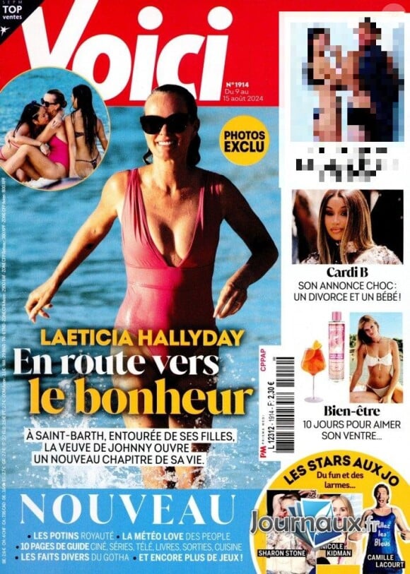 Laeticia Hallyday en couverture du magazine "Voici", numéro du 9 août 2024.