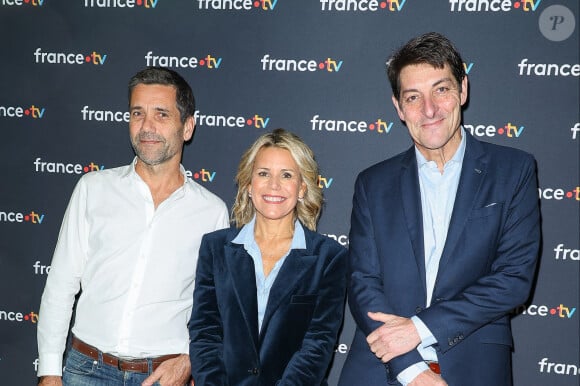 Jean-Sebastien Fernandes, Laura Tenoudji et Alexandre Boyon à la conférence de presse du Téléthon 2023