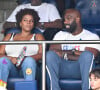 Dans les tribunes du Parc des princes
Teddy Riner et sa femme Luthna Plocus en tribunes pendant l'épreuve finale de football opposant la France à l'Espagne lors des Jeux Olympiques de Paris 2024 (JO) au Parc des Princes, à Paris, France, le 9 août 2024. © Jacovides-Perusseau/Bestimage 