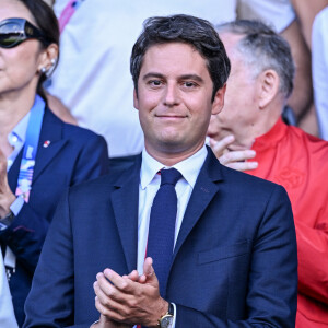 Tout comme Gabriel Attal
Gabriel Attal, Premier ministre en tribunes pendant l'épreuve finale de football opposant la France à l'Espagne lors des Jeux Olympiques de Paris 2024 (JO) au Parc des Princes, à Paris, France, le 9 août 2024. © Jacovides-Perusseau/Bestimage 