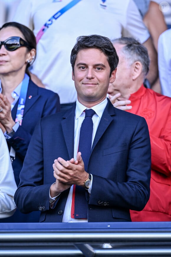 Tout comme Gabriel Attal
Gabriel Attal, Premier ministre en tribunes pendant l'épreuve finale de football opposant la France à l'Espagne lors des Jeux Olympiques de Paris 2024 (JO) au Parc des Princes, à Paris, France, le 9 août 2024. © Jacovides-Perusseau/Bestimage 