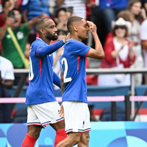 France forward Alexandre Lacazette (10) and France midfielder Enzo Millot (12) during the Men's Gold Medal match between France and Spain during the Olympic Games Paris 2024 at Parc des Princes on August 9, 2024 in Paris, France. Photo by David Niviere/ABACAPRESS.COM 