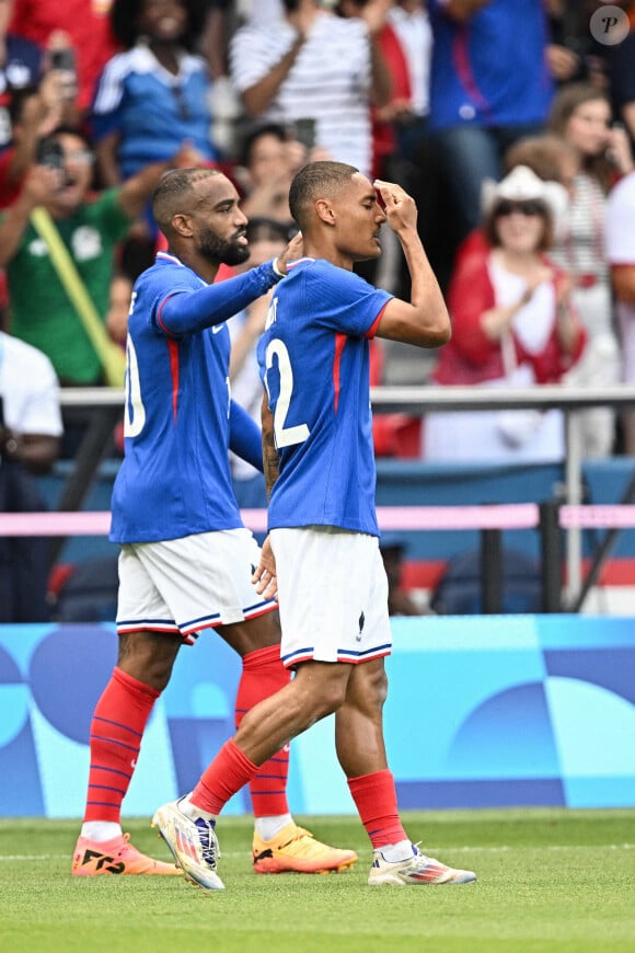 France forward Alexandre Lacazette (10) and France midfielder Enzo Millot (12) during the Men's Gold Medal match between France and Spain during the Olympic Games Paris 2024 at Parc des Princes on August 9, 2024 in Paris, France. Photo by David Niviere/ABACAPRESS.COM 