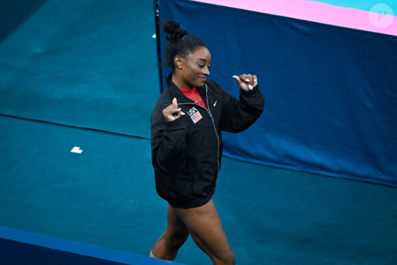 En effet, elle a utilisé les compositions musicales de Marianne Delorme, plus connue sous le pseudonyme de Calling Marian, lors d'une de ses prestations
Simone Biles ( Photo by federico pestellini / DPPI / Panoramic )