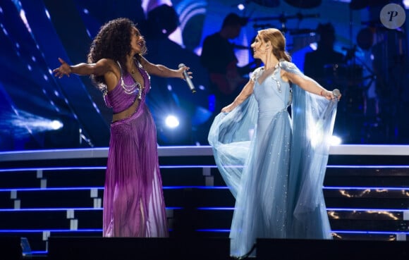 Melanie Brown (Mel B) et Geri Halliwell - Les Spice Girls en concert au Stade de Wembley dans le cadre de leur tournée "Spice World UK Tour". Londres, le 20 juin 2019. 