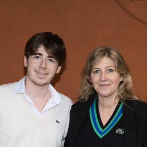 Amanda Sthers et son fils Oscar Bruel au village (night session) lors des Internationaux de France de tennis de Roland Garros 2024, à Paris, France, le 31 mai 2024. © Jacovides-Moreau/Bestimage 