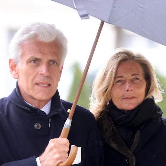 Christophe de Backer, Claire Chazal - Arrivées aux obsèques de l'avocat Hervé Temime au cimetière du Montparnasse à Paris, France, le 14 avril 2023. © Clovis-Jacovides/Bestimage 