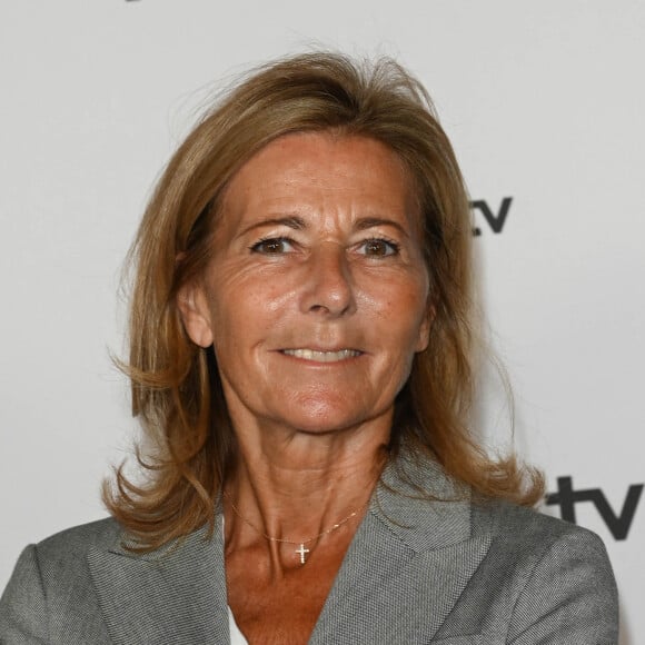 Claire Chazal au photocall pour la conférence de presse de rentrée de France TV à la Grande Halle de la Villette à Paris, France, le 6 juillet 2022. © Coadic Guirec/Bestimage 