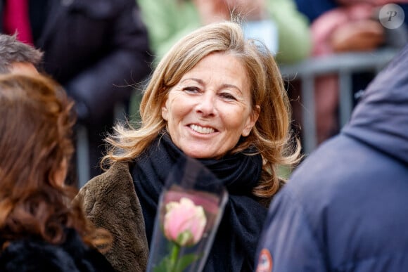 Claire Chazal - Obsèques de Jean-Pierre Pernaut en la Basilique Sainte-Clotilde à Paris le 9 mars 2022. © Cyril Moreau / Bestimage