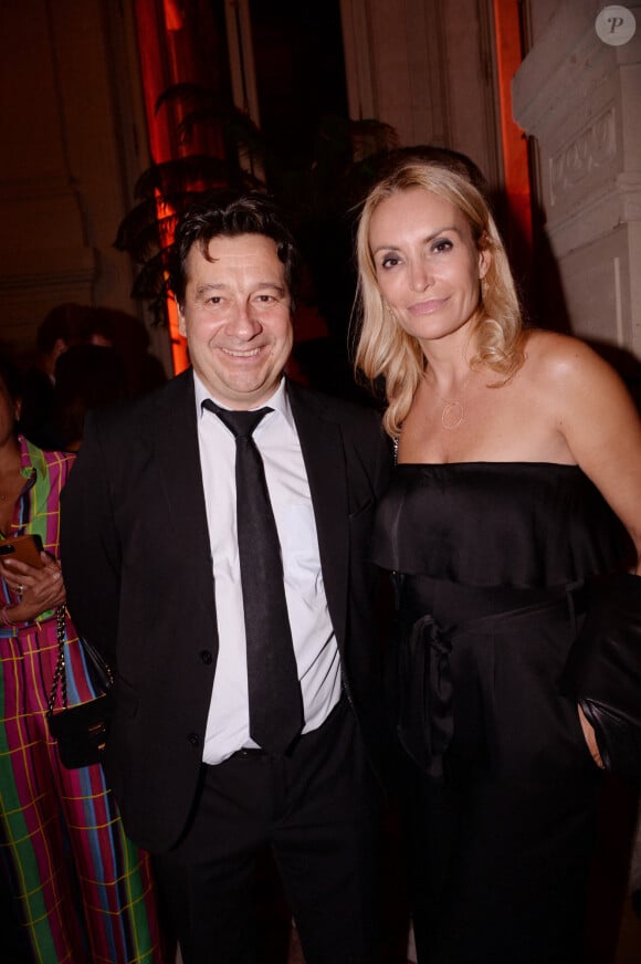 Exclusif - Laurent Gerra et sa femme Christelle Bardet - Moma Group fête son 10ème anniversaire à l'hôtel Salomon de Rothschild à Paris le 5 septembre 2022. Promoteur d'un art de vivre à la française, le PDG de Moma Group promet de créer 40 nouvelles adresses à travers le monde en faisant rayonner ses concepts emblématiques que sont Café Pérouse, Noto, Casa Amour et Mimosa. © Rachid Bellak/Bestimage