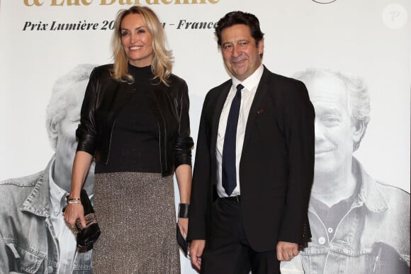 Christelle Bardet et Laurent Gerra, lors de la cérémonie de clôture de la 12e édition du Festival du film Lumière à Lyon, du 10 au 18 octobre 2020. Le festival rend, cette année, hommage aux cinéastes belges Jean-Pierre et Luc Dardenne, doubles lauréats de la Palme d'Or. Lyon, le 16 octobre 2020. © Pascal Fayolle / Bestimage