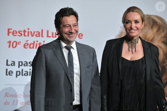 Laurent Gerra et sa compagne Christelle Bardet lors de la remise du prix Lumière 2018 au 10ème festival Lumières au palais des congrès de Lyon le 19 octobre 2018. © Giancarlo Gorassini / Bestimage