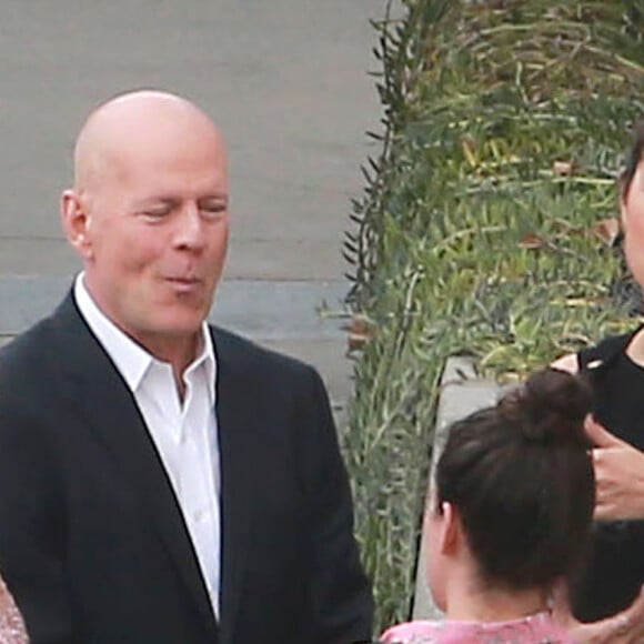 Exclusif - Bruce Willis et sa femme Emma Heming, Rumer Willis - Bruce Willis et son ex-femme Demi Moore sont venus soutenir leur fille Rumer, qui participe à la nouvelle saison de l'émission "Dancing with the Stars" à Hollywood le 16 mars 2015.