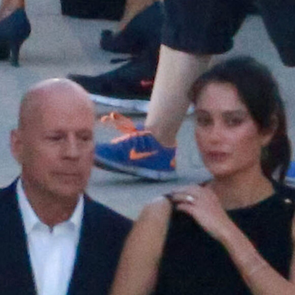 Exclusif - Bruce Willis et sa femme Emma Heming - Bruce Willis et son ex-femme Demi Moore sont venus soutenir leur fille Rumer, qui participe à la nouvelle saison de l'émission "Dancing with the Stars" à Hollywood le 16 mars 2015.