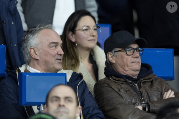 Olivier Truchot, Alain Marschall - People dans les tribunes du quart de finale de la coupe de France de football entre le Paris Saint-Germain et l'OGC Nice (3-1) au Parc des Princes à Paris le 13 mars 2024. © Cyril Moreau/Bestimage