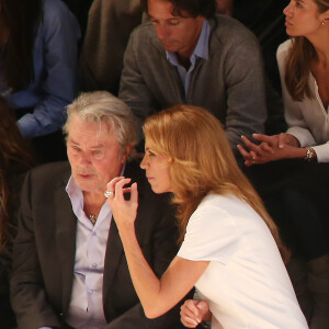 Alain Delon et Rosalie Van Breemen - People au défilé de mode Elie Saab - Collection pret-a-porter printemps-été 2013 - paris le 03/10/2012