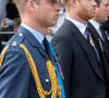 Les funérailles de Lord Robert Fellowes, qui était le beau-frère de leur mère Diana.
Le prince William, prince de Galles, Le prince Harry, duc de Sussex au service funéraire à l'Abbaye de Westminster pour les funérailles d'État de la reine Elizabeth II d'Angleterre, le 19 septembre 2022