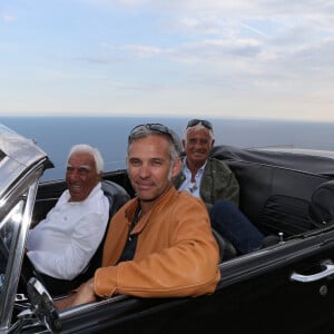 Exclusif - Paul Belmondo, Charles Gérard et Jean-Paul Belmondo - Tournage du documentaire produit par Cyril Viguier et Paul Belmondo sur son père Jean-Paul "Belmondo par Belmondo" dans les studios de la Victorine, réouvert à l'occasion de ce tournage, à Nice. Le 3 juin 2014 © Frederic Nebinger / Bestimage 