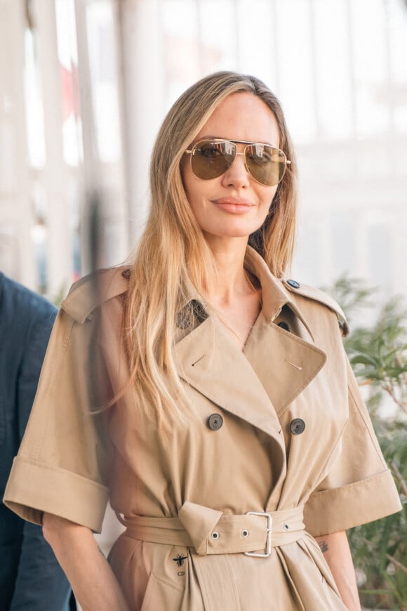 Angelina Jolie arrive en bateau à l'aéroport de Venise après son tapis rouge pour le film Maria dans le cadre de la 81e Mostra de Venise. Venise, Italie, 30 août 2024. Photo par Splash News/ABACAPRESS.COM